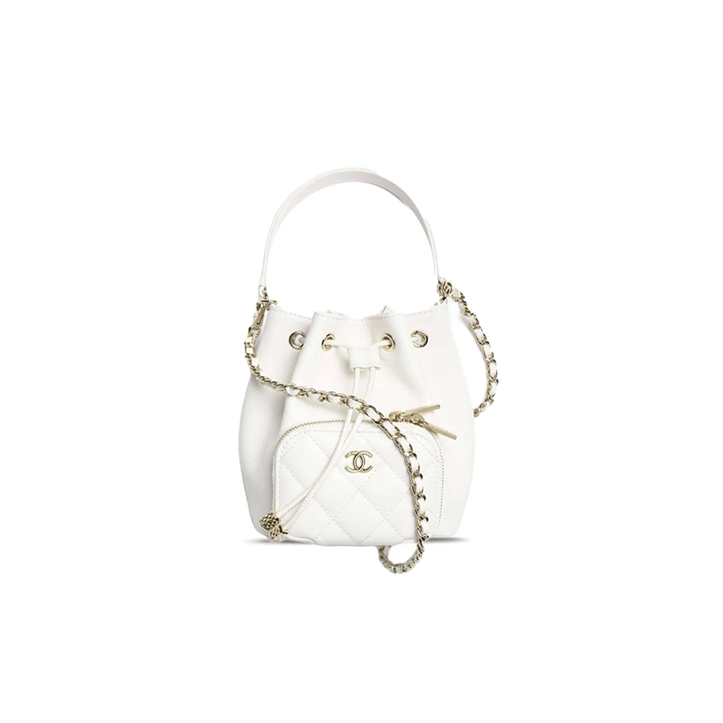 CHANEL 25B BUCKET BAG IN GRAINED EMBOSSED SHINY CALFSKIN AP4775 (12.5*10*7.5cm)